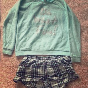 PJ set of flannel shirts and long sleeve shirt.